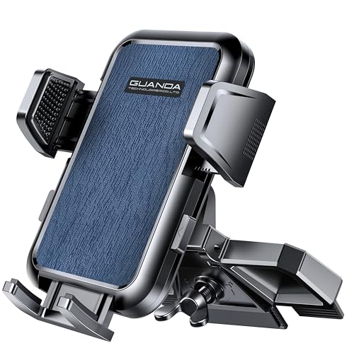 CD Slot Phone Mount, Upgraded Car Phone Holder [Thick Cases Friendly], 360° Adjustable Universal Phone Mount for Car CD Slot Mount for iPhone & Android Cell Phones (Blue) - color: Blue