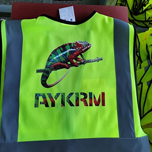 AYKRM Custom Logo Personalised Printed High Visibility Reflective 2 two tone work construction Safety Vest - color: Black, size: X-Large