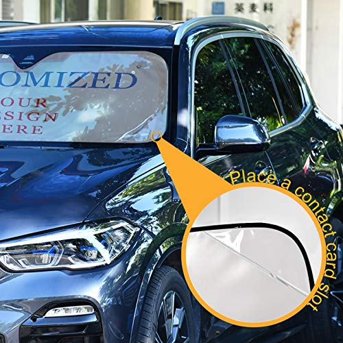 Custom Personalized Photo Car Windshield Sun Shade Blocks UV Rays Sun Visor Protector Foldable Sun Reflector to Keep Your Vehicle Cool - color: Personalized