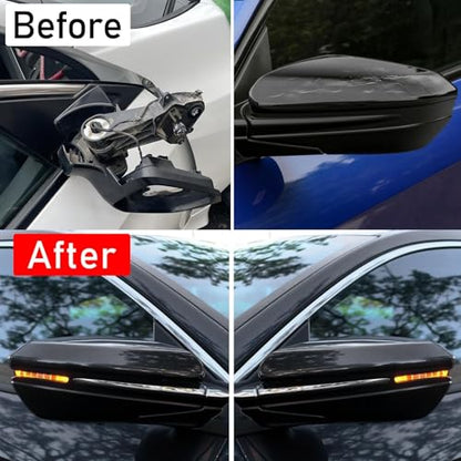 Moonlinks Compatible with 2016-2021 Honda Civic Side Mirror Cover Replacement,Glossy Black LH & RH Side Door Rearview Mirror Cap Trim for 10th Gen Civic,2019-2022 Insight,(1 Pair) - size: 10th-Pair Black