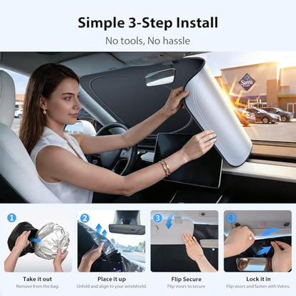 Upgraded Windshield Sun Shade for Toyota RAV4, Camry [Nano Ice-Crystal Cooling, 99.9% Sun Protection] Foldable Sunshade with Storage Bag, Car Accessories, WS1 (59 x 33 in) - size: WS1| 59"L x 33"W