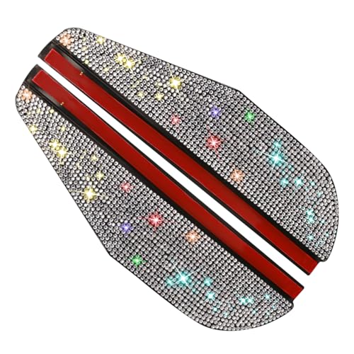 2PCS Bling Car Side Mirror Rain Visor Guard, Rhinestones Automotive Rear View Mirror Rain Eyebrows, PVC Rainproof Vehicle Side Mirrors Smoke Shade Cover for Car, Truck, SUV (White) - color: White