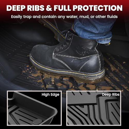 LASFIT Floor Mats & Trunk Mat for Honda CR-V 2017-2022 Gas Only (Upper Position), All Weather Protection TPE Floor Liners 1st & 2nd Row & Cargo Mat Full Set, Black - style: 2）For Honda CR-V | 2017-2022 | Full Set (Cargo Mat in Upper Position)