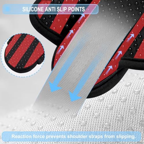 ZINZ 2-Pack Universal Shoulder Pad with Ultra Thick Cushion for Bag Luggage Bag Crossbody, Plus Long & Anti-Slip & Breathable,Black red Black - color: Black red Black