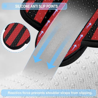 ZINZ 2-Pack Universal Shoulder Pad with Ultra Thick Cushion for Bag Luggage Bag Crossbody, Plus Long & Anti-Slip & Breathable,Black red Black - color: Black red Black