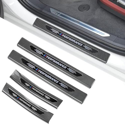 4PCS Door Sill Protector Compatible with BMW 2019-2025 2026 X5 G05 Accessories Carbon Fiber Texture ABS Plastic Material Auto Door Entry Guards