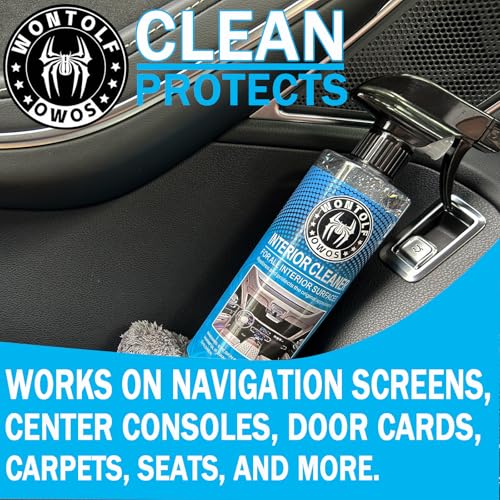 Wontolf Complete Car Wash Cleaning Kit, Car Interior Detailing Kit with Car Wash Soap, Interior Detailing Cleaner, Wheel Cleaner, Wheel Brush, Dying Towel, for Cars Trucks RVs SUVs - size: 2.29 Fl Oz (Pack of 7)