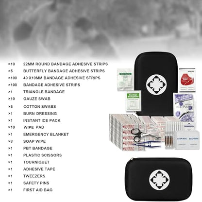 276Pcs First-Aid Kit Emergency-Kit Home-Car - First Aid Kits Emergency Kit Home Essentials for Dorm Room First-Aid Kit Emergency Necessities for Boat Hiking Skating, Black YIDERBO - style: 276Pcs-Black
