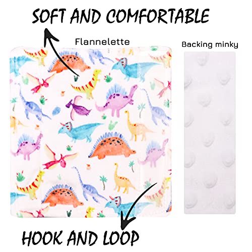 Baby Car Seat Belt Covers for Boys and Girls, Carseat Shoulder Padding, Soft Car Seat Neck Cover, Mink Car Seat Straps Shoulder Pads, Dinosaur Stroller Strap Cover for Baby Kids,White - color: White dinosaur