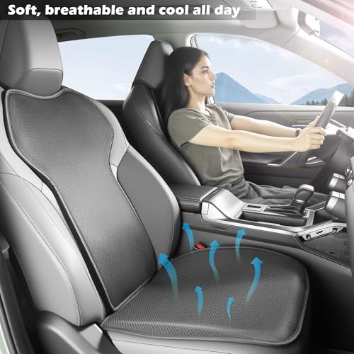 TOPABYTE Front Seat Covers for Toyota RAV4 2019-2026 Hybrid XLE LE SE XLE Premium, Limited Breathable Bottom Car Seat Cushion Protector All Season Protection Accessories (4pcs/Black Ice Silk) - size: Front Seat Cover 4pc