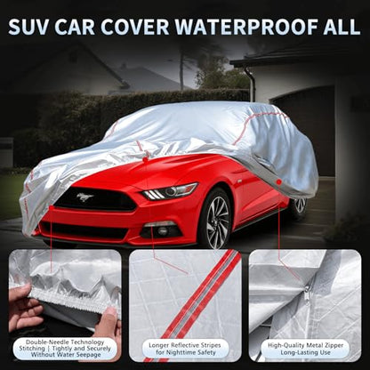 Car Cover Waterproof All Weather for Ford Mustang 1994-2025,All-Around Fastening and 4 Upgrades, 30s Quick-Install for Car Cover - size: 3（for Mustang）