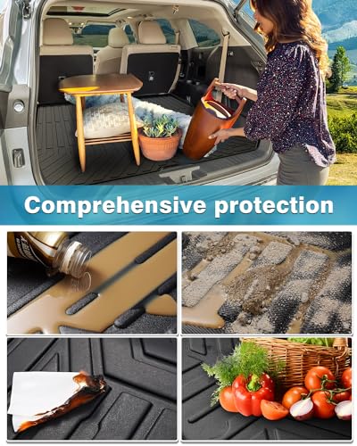 Powerty Trunk Mat for 2016-2021 2022 Honda Pilot Accessories Cargo Mats TPE All Weather Cargo Liner Back Seat Cover Heavy-Duty Trunk Liners - size: Cargo Mat｜For｜16-22｜Honda Pilot