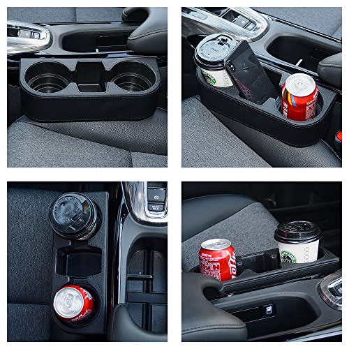 Black Multifunctional Car Cup Holder Car Seat Organizer Gap Filler Bottle Phone Storage Organizer, Black Stitching - color: Black, Black Stitching