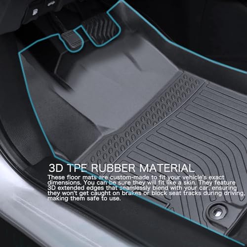 Floor Mats for 2016-2022 Honda HR-V,All-Weather TPE Rubber Car Floor Mats Custom Fit Full Set Includes 1st and 2nd Rows Maximum Coverage Anti-Slip 1st & 2nd Row Black (2016-2022 HR-V) - color: 2016-2022 HR-V