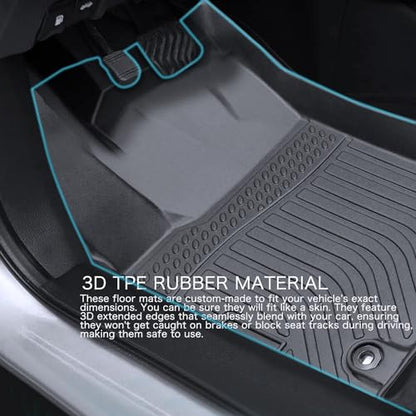 Floor Mats for 2016-2022 Honda HR-V,All-Weather TPE Rubber Car Floor Mats Custom Fit Full Set Includes 1st and 2nd Rows Maximum Coverage Anti-Slip 1st & 2nd Row Black (2016-2022 HR-V) - color: 2016-2022 HR-V