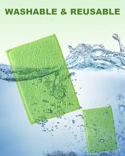 5PACK Microfiber Pads 6 * 4inch Replacement Heads Cover for Pivot Windshield Cleaner Tool, Car Windshield Cleaner Tool Pads, Washable Reusable Triangle Heads (Green), Handle Not Included