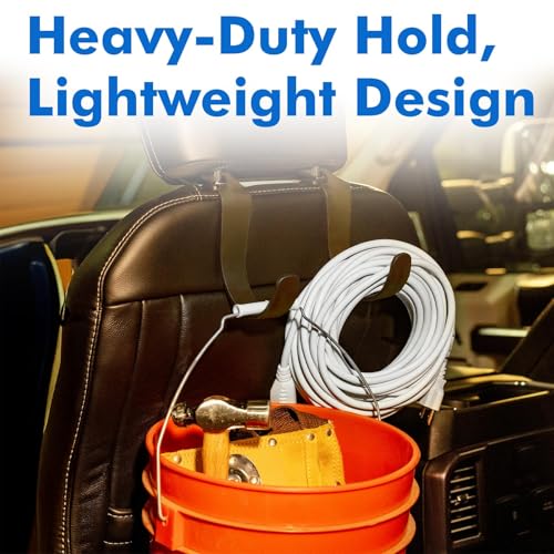 Travel Depot XL Hard Hat Holder for Truck Seat – Heavy-Duty Headrest Hooks, Hardhat Buddy Hanger & Seat Back Organizer for Hard Hats, Bags & Gear, Truck Accessory Organizer, 4-Pack - size: 4 Pack