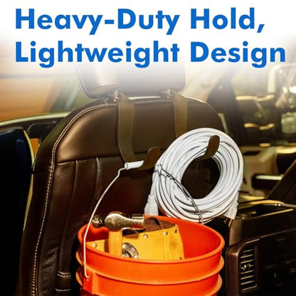 Travel Depot XL Hard Hat Holder for Truck Seat – Heavy-Duty Headrest Hooks, Hardhat Buddy Hanger & Seat Back Organizer for Hard Hats, Bags & Gear, Truck Accessory Organizer, 4-Pack - size: 4 Pack