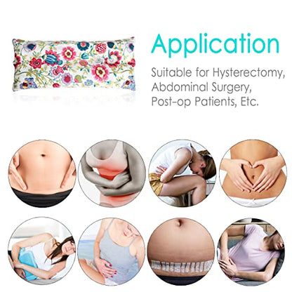 Hysterectomy Pillow Abdominal Post Surgery Pillows with Pocket Comfort for Ice Heat Packs Tummy Tuck Belly Incision Recovery Seatbelt Gifts Women Patients (Sunflower) - color: Sunflower