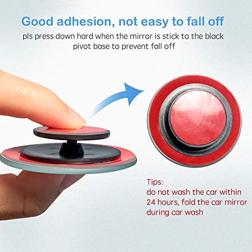 CUNCUI 2pcs Blind Spot Mirror, 360 Degree Adjustabe HD Glass, 2" Round HD Glass Convex Rear View Mirror, for any Car, Van, Suv and Trucks. - size: 1.97in(Round)