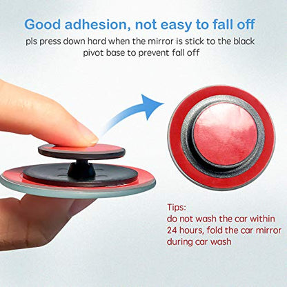 CUNCUI 2pcs Blind Spot Mirror, 360 Degree Adjustabe HD Glass, 2" Round HD Glass Convex Rear View Mirror, for any Car, Van, Suv and Trucks. - size: 1.97in(Round)