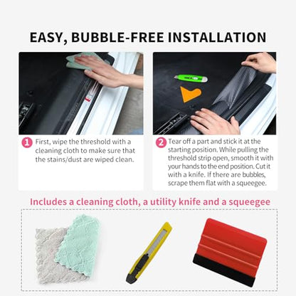 Carbon Fiber Vinyl Wrap for Cars Door Protector Edge Guards 0.6mm Thick 33ft Length Multi Width Options Universal Fit Hood Trunk Dashboard Motorcycle More (4In x 33Ft Plus) - size: 4In x 33Ft (0.6mm)