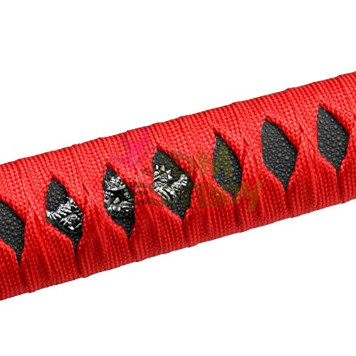 JDMBESTBOY Samurai Sword Red Black Shift Knob Shifter Alloy Katana Adapters Universal 10cm - color: Red Black, size: 10cm