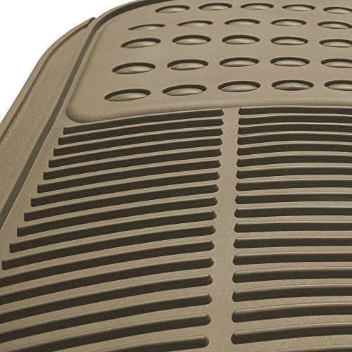 FH Group Climaproof™ Trimmable Non-Slip Vinyl Floor Mats Full Set - Universal Fit for Cars Trucks and SUVs (Beige) F11306 + F16400 - color: Beige, style: Combo Set