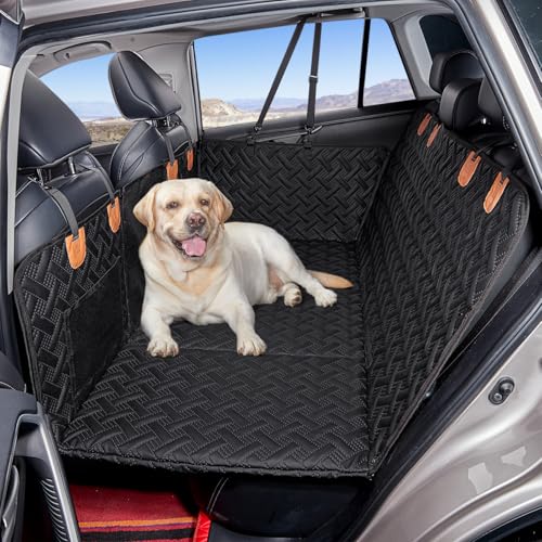 MAXFUT Dog Back Seat Extender,Backseat Pet Cover for Dogs,Rear Dog Car Seat Cover for Back Seat,Hard Bottom Car Seat Cover for Dogs, Dog Hammock for Car - color: Black, size: For car