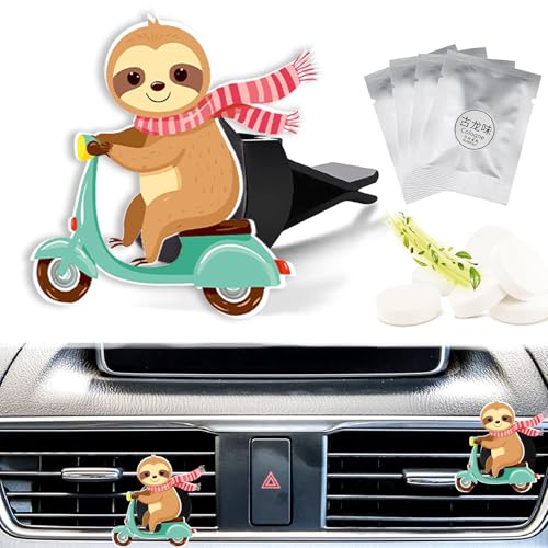 Cute Car Air Freshener Clips Sloth Car Vent Clip Sloth Cars Scents Cologne Air Conditioner Clip Auto Vent Interior Decoration Cars Accessories Sloths Loves Gifts for Men Women - color: Cycling Sloth
