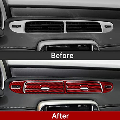 Car Sticker Carbon Fiber Decal Interior Trim Accessories for Chevrolet Camaro 2010 2011 2012 2013 2014 2015 （Center Air Vent） - color: Center Air Vent