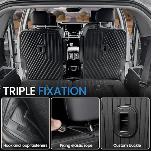 Backrest Mats Kick Mats for 2021-2024 2025 2026 Kia Sorento 6 Seats Captain Chairs Car Mat Accessories, All Weather TPE Seat Back Cover Protector(2nd Row Kick Mats 6 Seats) - style: 6 Seats 2nd Row Kick Mats