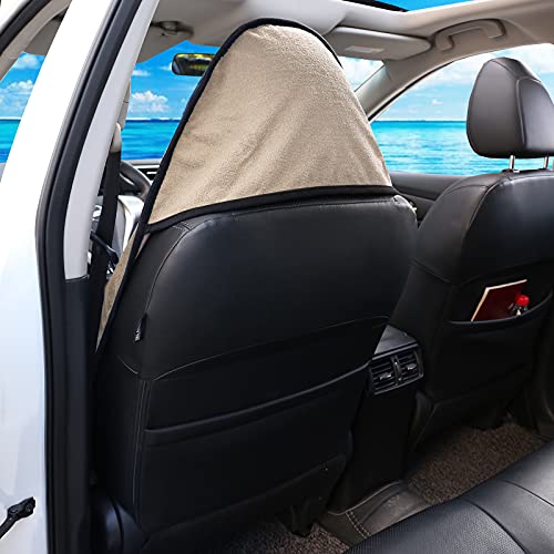 Leader Accessories Towel Waterproof Car Seat Cover Beige for Trucks SUV Seats Fitness Athletes Pets Gym and Water Sport - color: Towel Beige 1pcs