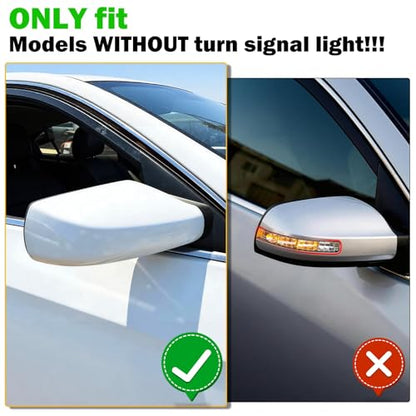Moonlinks Mirror Cover Replacement Compatible With Nissan Altima 2.5L 2007 2008 2009 2010 2011 2012, Pearly White Right Passenger Side Clip-on Mirror Cap WITHOUT Turn Signal, Replace for 96301-JB13E - color: Right White