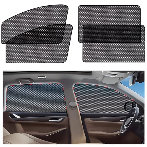 ZATOOTO Car Window Shades, Car Window Covers Baby Breathable Mesh UV Heat Protection Universal Fit for Most Vehicles Easy Magnetic Installation Perfect for Camping Travel Napping - size: 14#Mesh 4pack kit