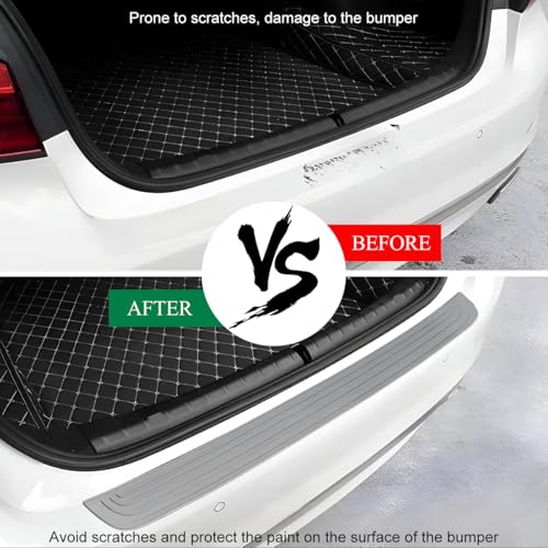 Car Rear Bumper Protector Guard, Anti-Scratch Auto Trunk Door Entry Protection Strip, Non-Slip Rubber Bumper Protective Cover Guard for Most Cars Trucks SUVs (Gray, 35") - color: Gray, 35"