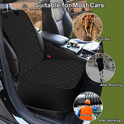 Femuar 2 Packs Car Front Seat Cover for Dogs, Waterproof Pet Car Seat Protector, Nonslip Scratch-Proof Dog Seat Cover for Cars, Trucks & SUVs - color: 2 Pack-Black