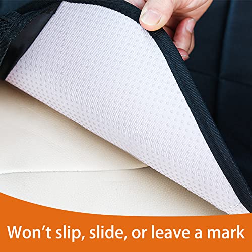 Meolsaek Car Seat Protector, Non-Slip Backing Will Not Leave Imprint, Waterproof Thicker Car Seat Cover for SUV, Sedan, Truck, Leather Car Seat Cushion (Black with Red Stitching) - color: Black with Red Stitching