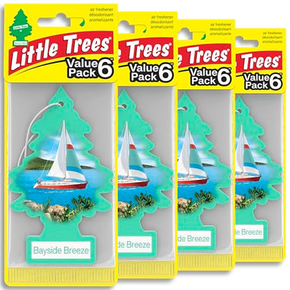 LITTLE TREES Car Air Freshener | Hanging Tree Provides Long Lasting Scent for Auto and Home | 24 Air Fresheners |Bayside Breeze - color: Bayside Breeze