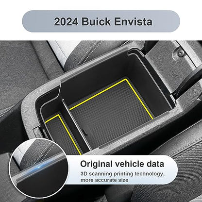 SKTU for 2024 2025 2026 Buick Envista Accessories Center Console Organizer 2024 2025 2026 Envista Console Tray 2024 2025 2026 Envista Armrest Box Envista Tray with Sunglasses Holder (Yellow) - color: 2024-2026 Envista Yellow