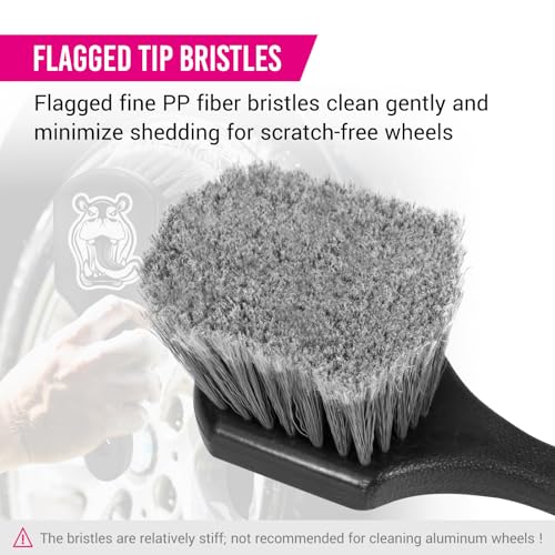 H.O.W Tire Cleaning Brush,Wheelie All Exterior Surface and Wheel Brush (Safe for Cars, Trucks, SUVs, RVs, Motorcycles, & More)