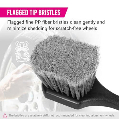 H.O.W Tire Cleaning Brush,Wheelie All Exterior Surface and Wheel Brush (Safe for Cars, Trucks, SUVs, RVs, Motorcycles, & More)