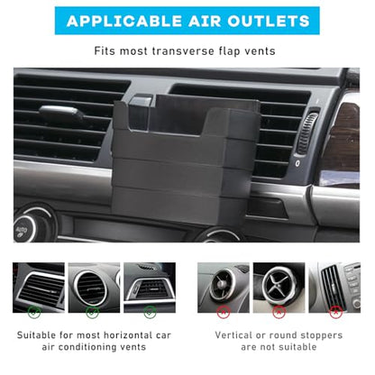 Car French Fry Holder, Multi-Purpose Vehicle French Fries Cup Holder with Sauce Holder, Auto Air Outlet Fast Food Drink Cup Holder Expander for Small Items, Car Accessories