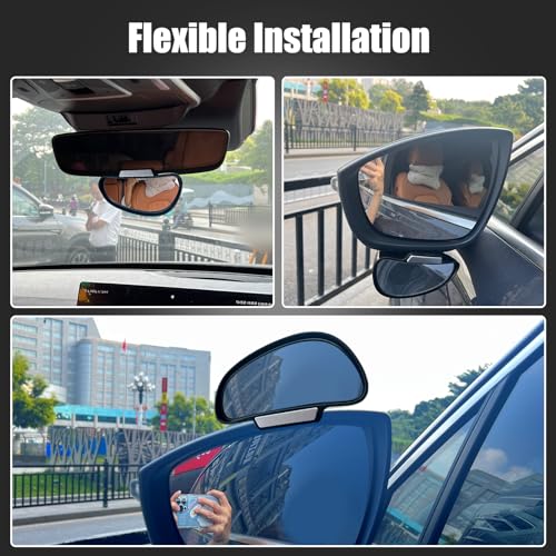 Blind Spot Mirror Adjustable 360 Degree Car Side Mirror, HD Glass Rear View Exterior Accessories Frame Thickness Less than 5MM for Car SUV (single mirror left) - style: single mirror left