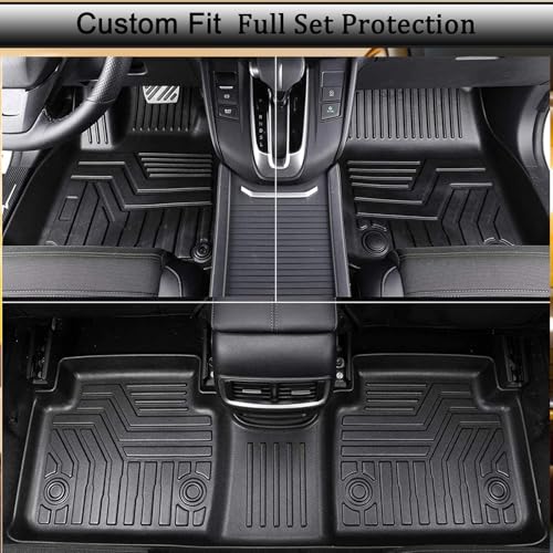 CRV Floor Mats Compatible with 2012-2016 Honda CR-V，All Weather Protection Waterproof Durable Anti-Slip Odorless Custom-fit TPE Floor Liner 1st and 2ed Rows Set - size: 2）For Honda CRV（2012-2016 ）Floor Mats