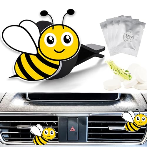 Cute Car Air Freshener Clips Bee Car Vent Clip Bee Cars Scents Cologne Air Conditioner Clip Auto Vent Interior Decoration Cars Accessories Bees Loves Gifts for Women Men - color: Bee