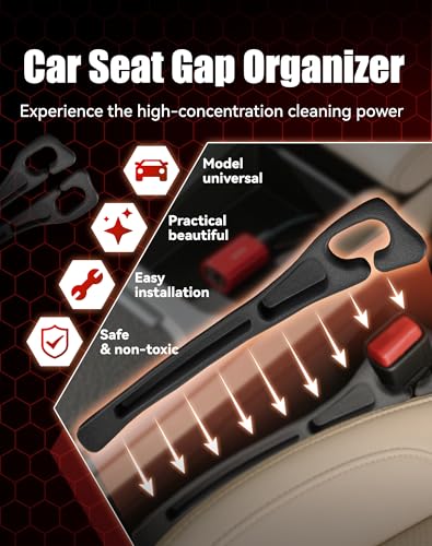 Seat Gap - 2PCS Dual Slot Car Seat Gap Organizer, Car Seat Gap Fillers with Seat Belt Holes, Fit Car Suv Truck, Stopping Phone Key from Falling (Black) - color: Black