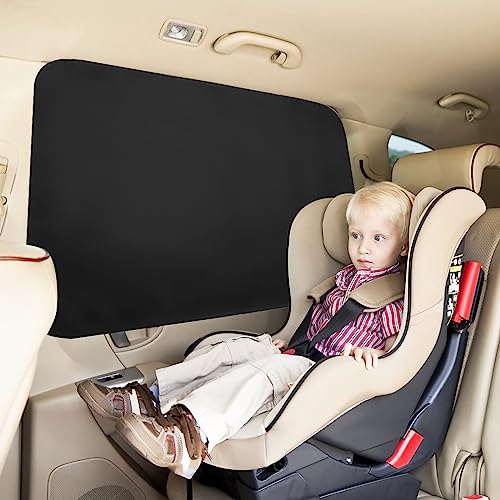 Ovege Car Window Shades Magnetic Suedette - Back Seat 2pcs Privacy Curtain UV Protection - color: Black-Suedette, size: Back Seat 2pcs
