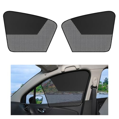 2PCS Car Window Shades, Magnetic Curtains Auto Front Seat Side Window Covers with Half Shade, Double Layer Mesh Sun Block UV Protection Covers for Driver Passenger (Horizontal) - color: Horizontal