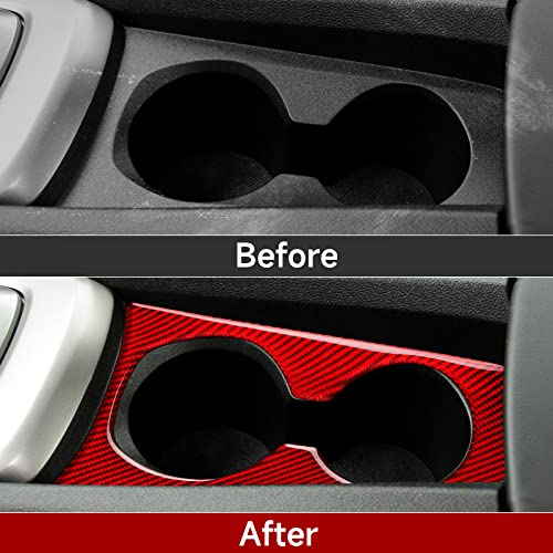 Car Water Cup Holder Sticker Carbon Fiber Decal Interior Trim for Chevrolet Camaro 2010 2011 2012 2013 2014 2015 Accessories - color: Water Cup Holder